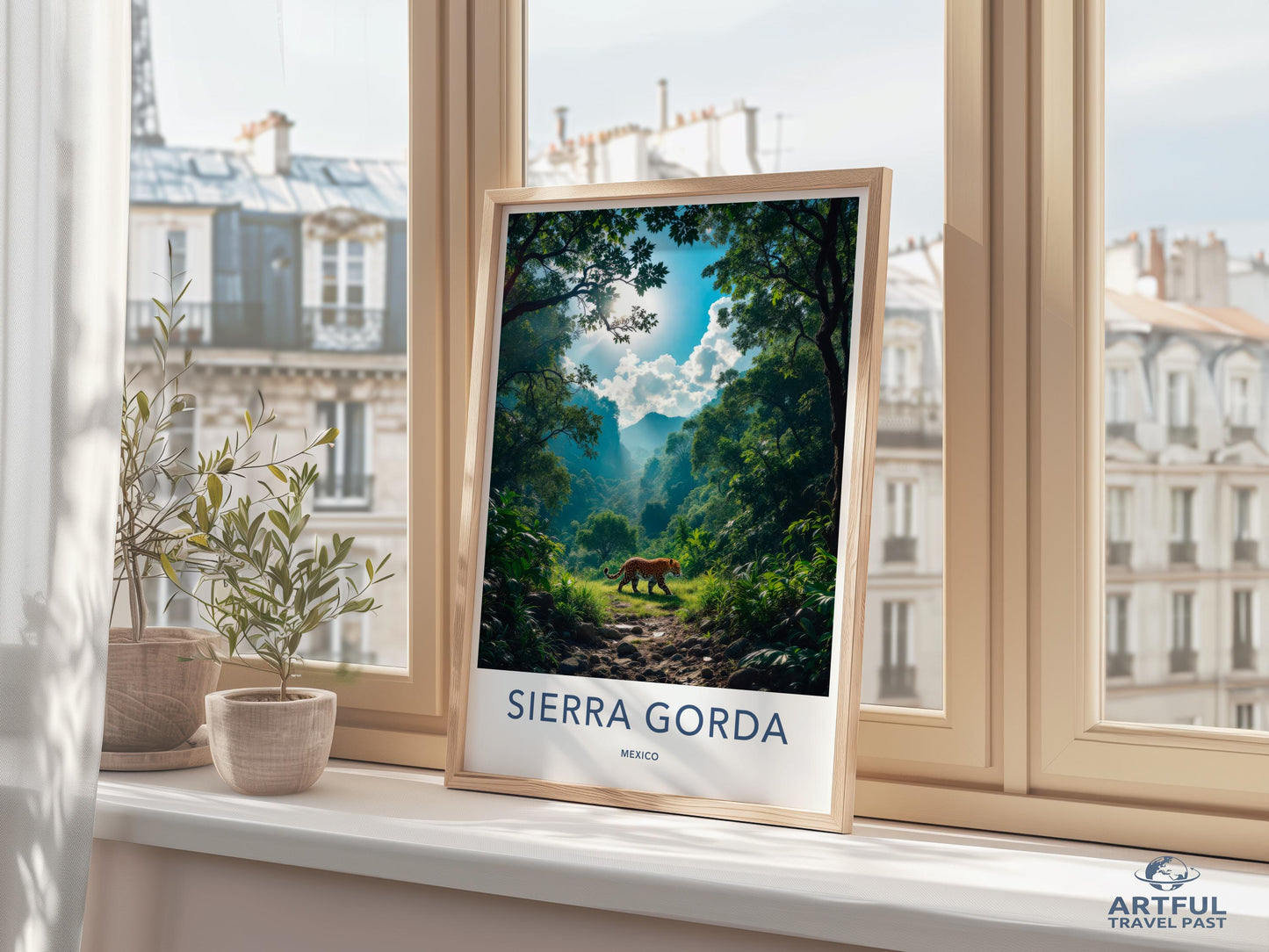 Sierra Gorda Mexico travel poster, Nature landscape art print, Wall decor for living room, Adventure themed home decor