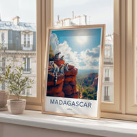Madagascar travel poster, African landscape art print, vintage wall decor, retro travel poster, wanderlust gift, scenic wall art