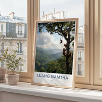 Luang Namtha Laos Travel Poster, Mountain Scenic Print, Adventure Wall Art, Nature Landscape Decor, Perfect Gift for Travelers