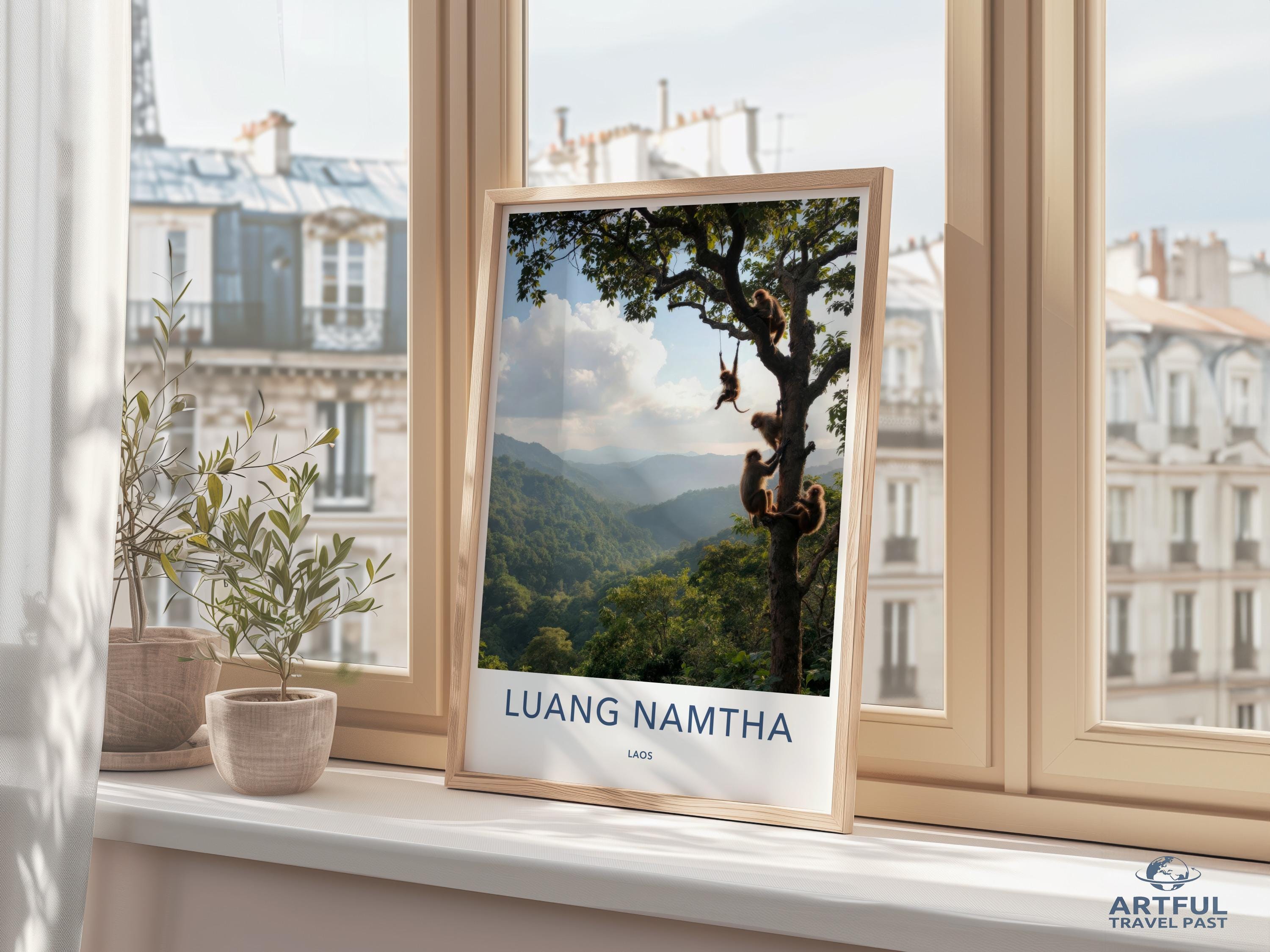 Luang Namtha Laos Travel Poster, Mountain Scenic Print, Adventure Wall Art, Nature Landscape Decor, Perfect Gift for Travelers