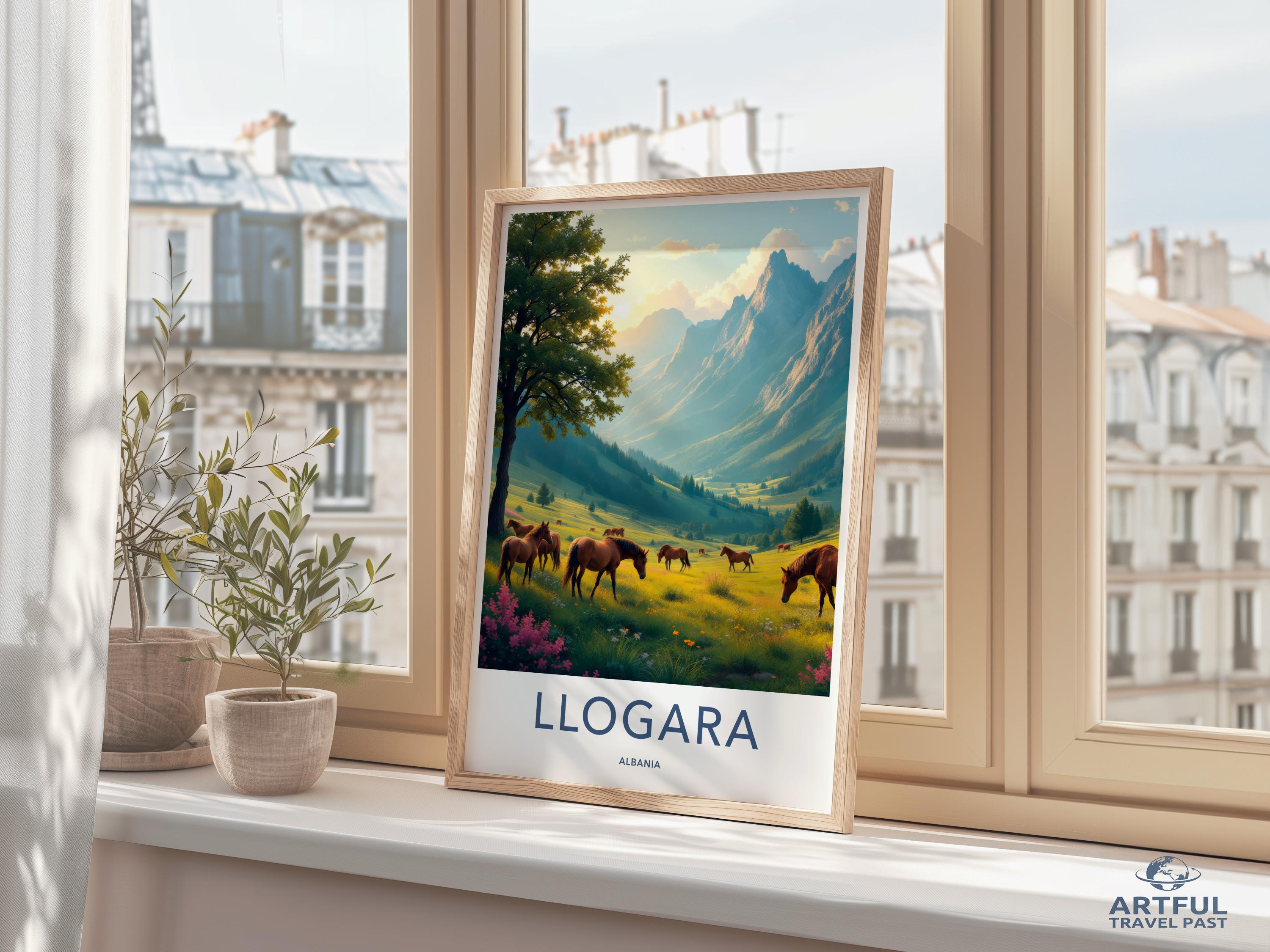 Scenic Llogara Albania Travel Poster, Mountain Landscape Art Print, Beautiful Nature Wall Decor, Travel Destination Artwork, Home Decor