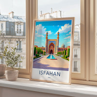 Isfahan Iran Travel Poster, Vintage Style Art Print, Middle Eastern Decor, Wall Art for Living Room, Unique Housewarming Gift