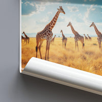 Giraffe Wildlife Art Print, Safari Animals Wall Decor, Nature Landscape Poster, African Wildlife Photography, Animal Lover Gift