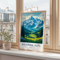 Bavarian Alps Poster, Germany Travel Print, Scenic Mountain Art, Nature Landscape Poster, Home Decor Wall Art, Gift for Travelers