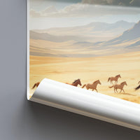 Wild Horses Running Wall Art, Desert Landscape Print, Nature Inspired Home Decor, Western Artwork for Living Room, Unique Gift Idea
