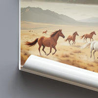 Wild Horses Wall Art Decor, Running Horses Print, Landscape Art Poster, Nature Scenery, Western Home Decor, Rustic Horse Artwork