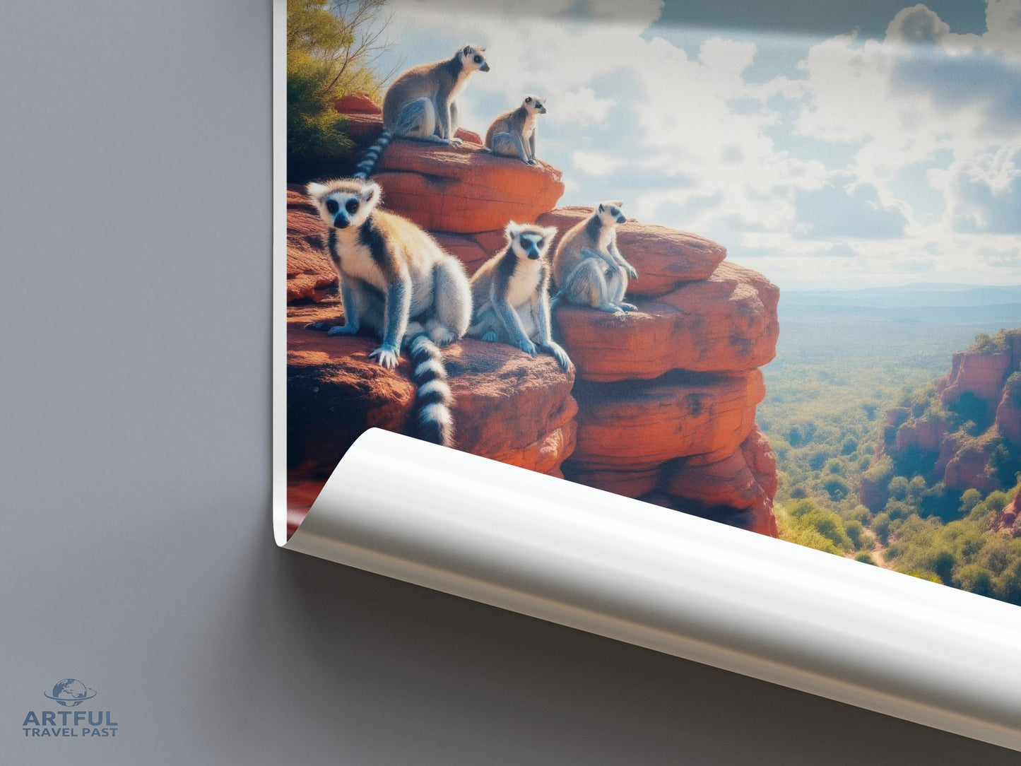Lemur Wall Art, Wildlife Poster, Scenic Nature Print, Animal Photography, Tropical Decor, Exotic Wildlife Art, Home Decor