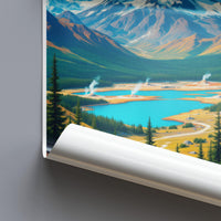 Mountain landscape poster, nature wall art, scenic view print, forest and mountains decor, travel photography, panoramic artwork