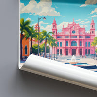 Colorful Cityscape Wall Art Poster, Stunning Travel Destination Print, Vibrant Urban Artwork, Large Decorative City Picture