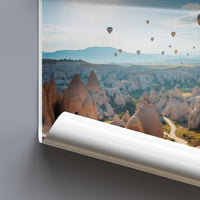 Hot Air Balloons Over Cappadocia Wall Art Print, Scenic Landscape Poster, Travel Photography Decor, Turkish Adventure Home Decor