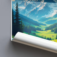 Mountain Landscape Wall Art, Scenic Nature Poster, Alpine Valley Print, Home Decor, Living Room Picture, Mountain View Artwork