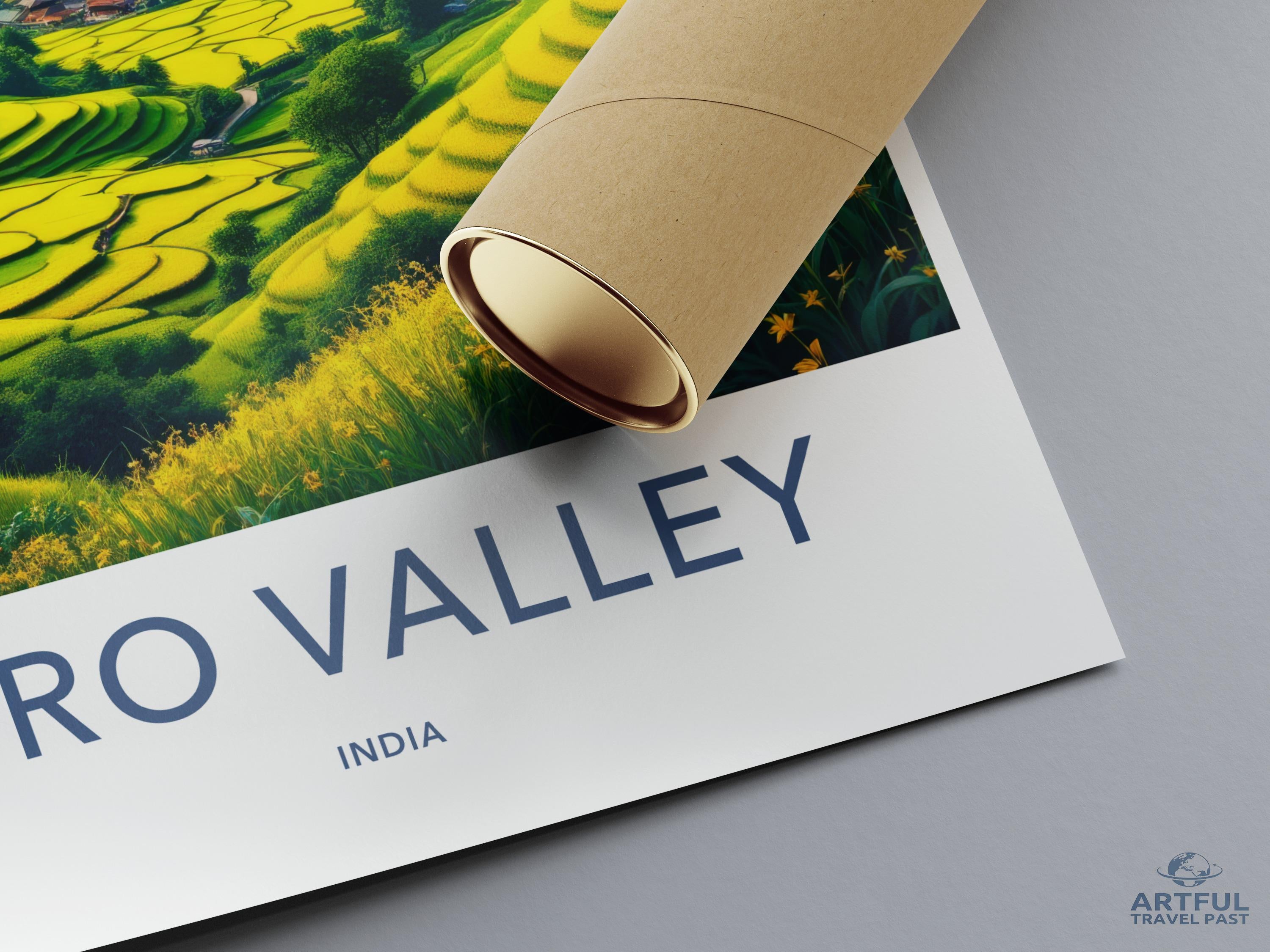 Scenic Valley Poster, Vibrant Art Print, Colorful Landscape Decor, Travel Wall Art, Nature Lover Gift, Ready to Frame Picture
