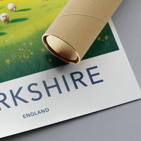 Yorkshire England Travel Poster, Vintage Style Wall Art, Farm Landscape Print, Pastoral Scene Decor, Eye Catching Print for Home