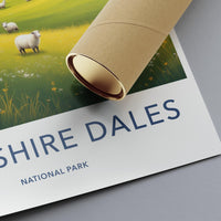 Yorkshire Dales National Park Art Print, Vintage Travel Poster, Landscape Wall Decor, Home Decoration, Gift for Nature Lovers