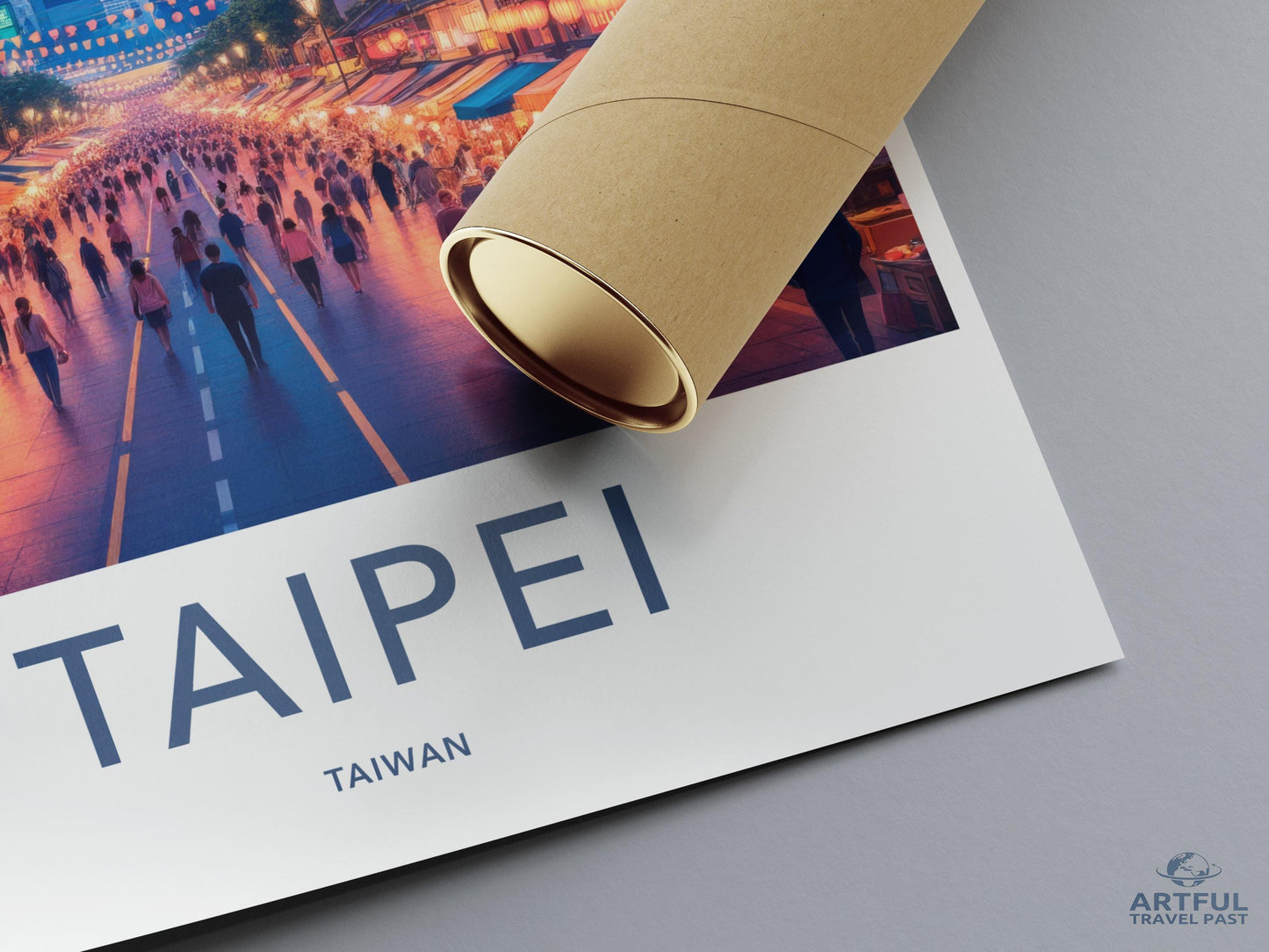 Taipei Cityscape Print, Taipei Wall Art, Taiwan Travel Poster, City Night Market Art, Asian City Decor, Vibrant Cityscape Illustration