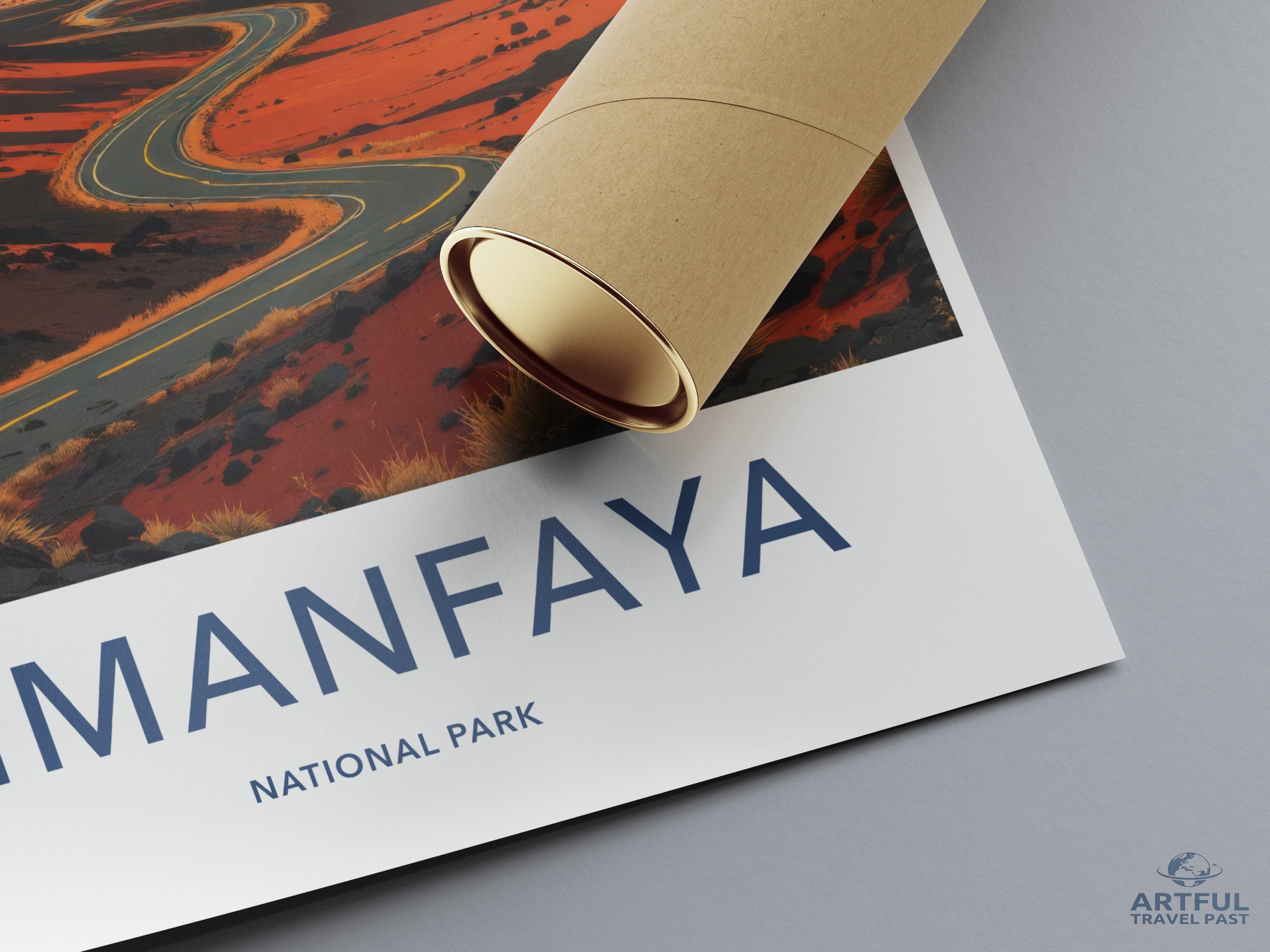 Vintage Timanfaya National Park Poster, Retro Travel Art Print, Timanfaya Wall Decor, Landscape Poster Print, Gift for Traveler