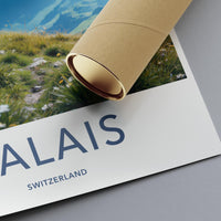 Travel Poster Print, Switzerland Wall Art, Valais Scenic Landscape, Nature Photography, Mountain View Decor, Adventure Poster