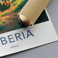 Vintage Siberia Travel Poster, Retro Russia Wall Art, Rustic Scandinavian Decor, Unique Wanderlust Gift, Adventure Home Decor