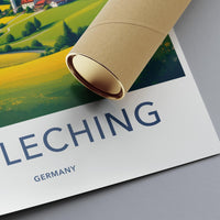Cheching travel poster, vintage style wall art, retro Germany landscape print, decorative art, travel decor, unframed
