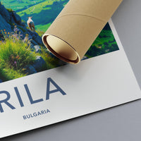 Rila Bulgaria Travel Poster, Nature Art Print, Scenic Landscape Wall Decor, Mountain View Poster, Vacation Memory Art