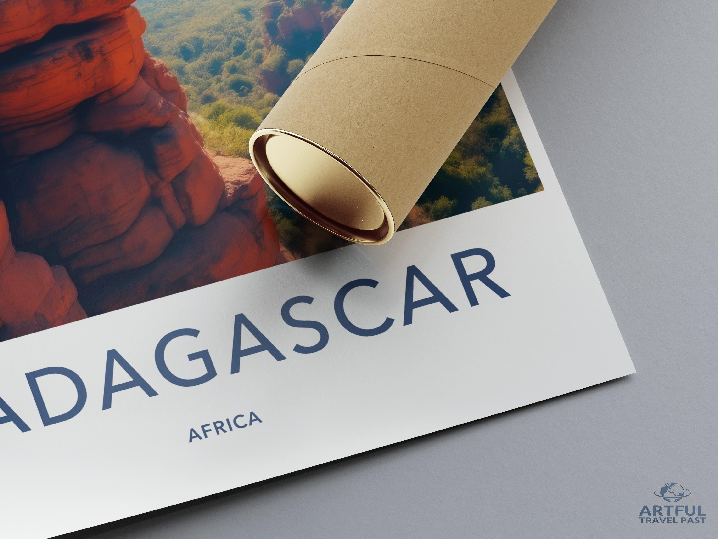 Madagascar Travel Poster, Art Print, Wall Decor, African Landscape, Adventure Art, Scenic Poster, Travel Art, Wandering Inspiration