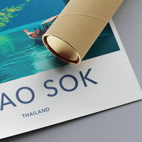 Khao Sok National Park Poster, Thailand Landscape Print, Travel Photography Wall Art, Nature Decor, Scenic Wall Print