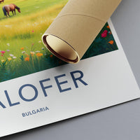 Vintage Bulgaria Travel Poster, Kalofer Travel Art Print, Nature Wall Decor, European Landscape Print, Retro Art for Home