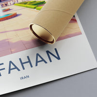 Isfahan Iran travel art print, Vintage city poster, Wall decor for living room, Retro tourism artwork, Persian architecture art