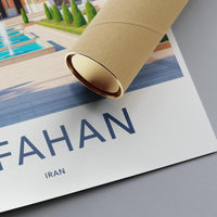 Isfahan Travel Poster, Vintage Iran City Print, Middle Eastern Wall Art, Quirky Decor, Persian Architecture Art, Unique Gift