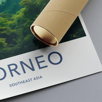 Borneo travel poster, Southeast Asia wall art, Nature print, Artful Travel Past design, Scenic photography, Modern home decor