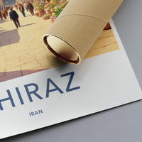 Shiraz Travel Poster, Vintage Travel Wall Art, Retro City Print, Scenic Destination Decor, Inspirational Travel Artwork