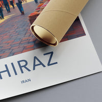 Travel Poster of Shiraz Iran, Vintage City Artwork, Wall Decor for Home or Office, Travel Souvenir Print, Historic Cityscape