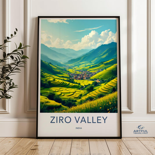 Scenic Ziro Valley Rice Terraces Wall Art India Landscape Print, Perfect Home Decor Accent, Beautiful Countryside Photography Poster