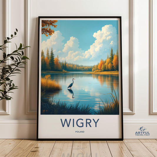 Wigry Poland Wall Art, Scenic Lake Poster, Nature Landscape Print, Tranquil Forest Lake Artwork, Elegant Home Decor, Serene Water View