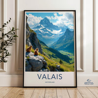 Mountain View Wall Art, Swiss Alps Travel Poster, Scenic Landscape Print, Hiking Adventure Decor, Nature Photography, Switzerland Poster