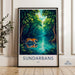 Sundarbans Wall Art Print, Tiger Artwork Poster, Jungle Nature Decor, Wildlife Illustration, India Landscape, Animal Wall Hanging