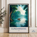 Sundarbans Wildlife Poster, Indian Tiger Wall Art, Jungle Landscape Print, Nature Decor for Home, Travel Artwork, Animal Lover Gift