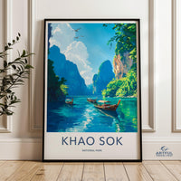 Khao Sok National Park Wall Art, Scenic Nature Poster, Tropical Landscape Print, Thailand Adventure Decor, Southeast Asia Travel Art