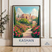 Kashan Iran Wall Art Print, Vintage Travel Poster, Floral Landscape Illustration, Home Decor, Middle Eastern Artwork