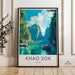 Khao Sok Thailand Wall Art, Boat in Scenic Lake Poster, Tropical Landscape Print, Travel Destination Artwork, Nature Home Decor