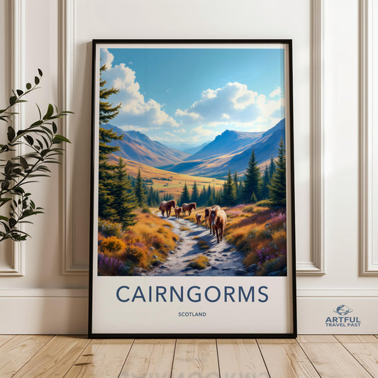 Cairngorms Scotland Wall Art, Scenic Mountain Landscape Print, Nature Lover Gift, Pastoral Scottish Highlands Poster, Rustic Home Decor