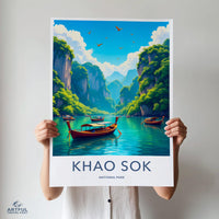 Khao Sok National Park Poster, Nature Landscape Wall Art, Travel Photography Print, Scenic Decor, Adventure Home Decor, Gift Idea