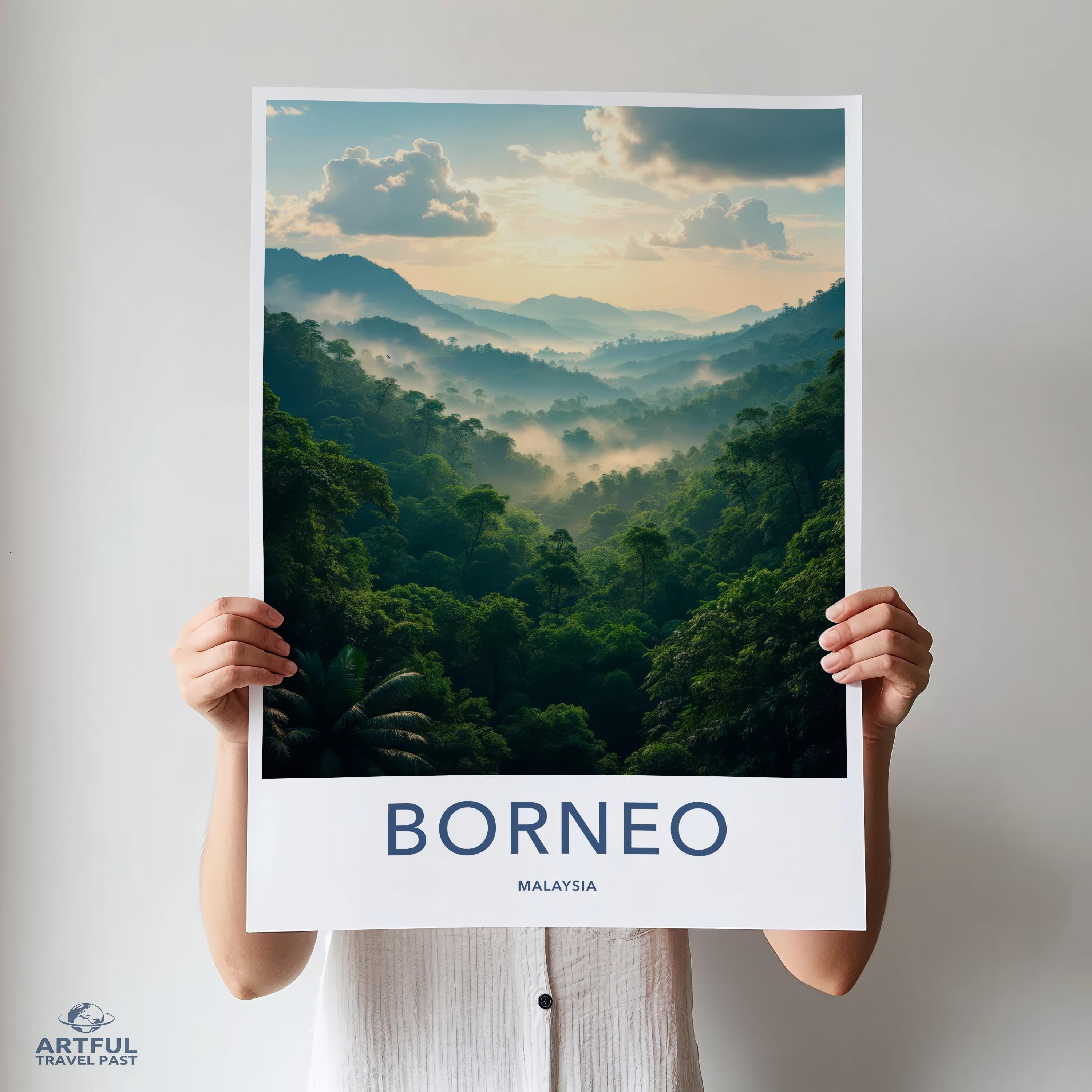 Borneo Malaysia Travel Print, Tropical Jungle Wall Art, Nature Landscape Poster, Scenic Rainforest Photography, Wanderlust Decor