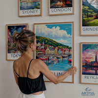 Travel destination prints, city wall art, vintage travel posters, world map decor, modern home decor, gallery wall prints, framed art