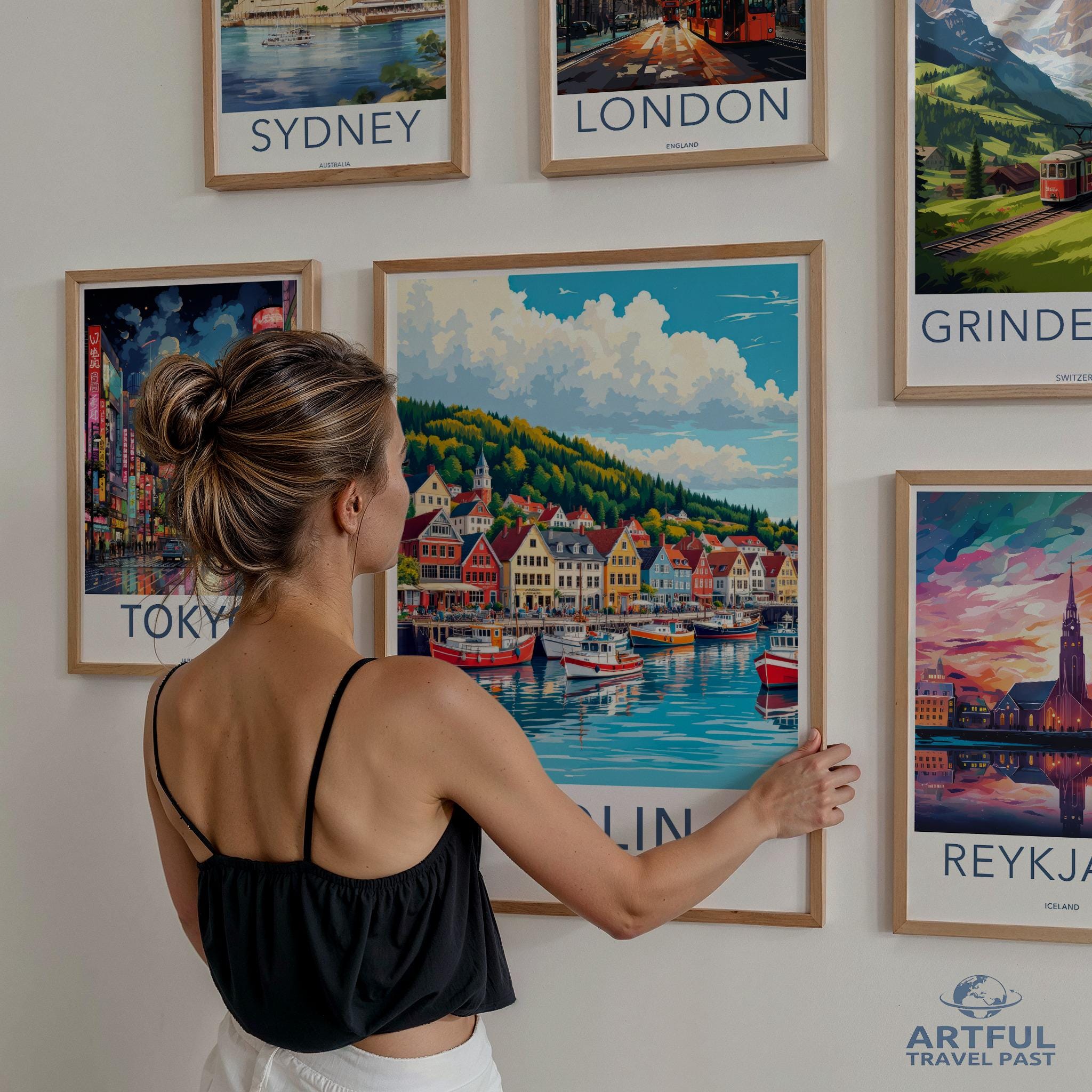 Travel destination prints, city wall art, vintage travel posters, world map decor, modern home decor, gallery wall prints, framed art