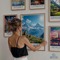 Travel Poster Set Featuring Iconic Cities, Scenic Wall Art Collection, Home Decor, Wanderlust Inspiration, Travel Lover Gift