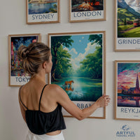 Artful Travel Prints, City Posters, Vintage Cityscape Art, Urban Wall Decor, City Art Collection, Colorful Travel Posters