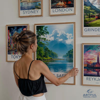 Travel Poster Wall Art Set, Vintage City Prints, Retro Travel Decor, Wanderlust Home Art, World City Posters, Modern Travel Prints Decor