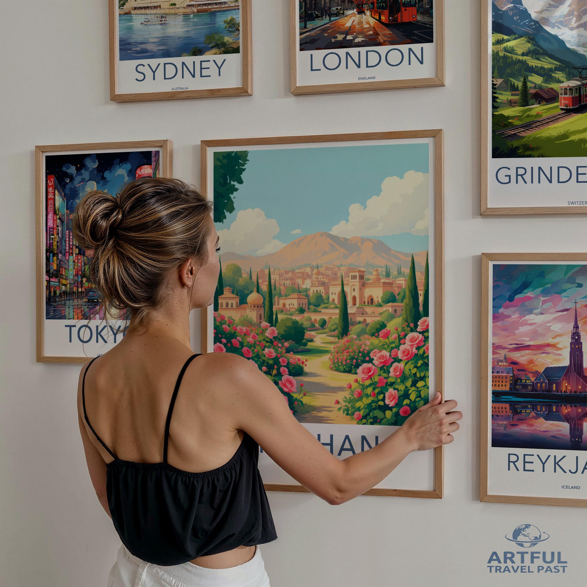 Travel Posters Wall Art, Cityscape Print, Vintage Travel Decor, Paris London Tokyo Sydney, Artful Travel Past Collection