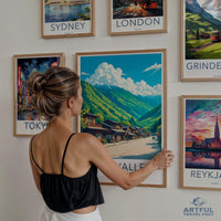 Travel Poster Prints, Wall Art for Home Decor, Cityscape Prints, Vintage Travel Art, Set of 6 Posters, Colorful Art Prints, Gift Idea